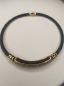 Butler & Wilson Black Corded Choker Necklace