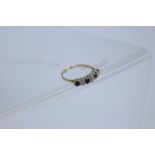 9Ct Gold 7 Stone Diamond & Sapphire Half Hoop Ring