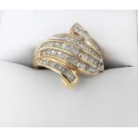 5 Row Gold Diamond Ring