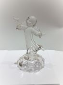 Art Deco Glass Figurine Of An Angel Holding A Dove