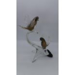 Murano Style Art Glass Bird Sculpture