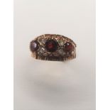 9Ct Yellow Gold Garnet Ring