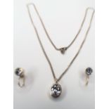 Thomas Sabo Silver Crystal Necklace & Matching Earrings