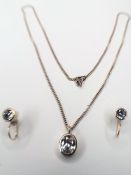 Thomas Sabo Silver Crystal Necklace & Matching Earrings