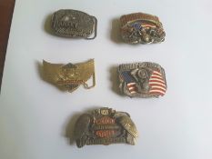 Harley Davidson Vintage Belt Buckles X 5