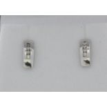 9ct White Gold Three Stone Diamond Earrings 0.10 Carats