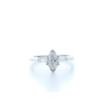 18ct White Gold Marquise Diamond With Stone Set Shoulders 1.22 Carats