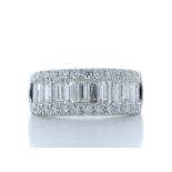 18ct White Gold Channel Set Semi Eternity Diamond Ring 2.34 Carats