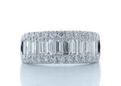 18ct White Gold Channel Set Semi Eternity Diamond Ring 2.34 Carats