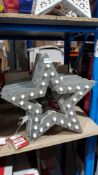 5 X Battery Operated Wooden Star Light . All New (RRP £12 Each) 5 X Battery Operated Wooden Star