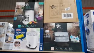 4 Items : 1 X Tommee Tippee Quick Cook Baby Food maker, 1 X Tommee Tippee Closer To Nature white