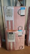 2 Items : 1 X Eyelet Plain Curtains Pink (Width 228cm Drop 228cm) & 1 X Eyelet Textured Weave