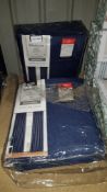 2 X Hidden Tab Top Plain Curtains Blue Blackout (Width 168cm Drop 228cm) RRP £35 Each 2 X Hidden Tab