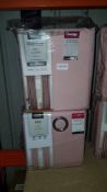 2 X Hidden Tab Top Plain Curtains Light Pink (Width 168cm Drop 182cm) 2 X Hidden Tab Top Plain