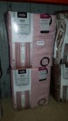 2 X Eyelet Textured Weave Curtains Pink (Width 168cm Drop 182cm) RRP £38 Each 2 X Eyelet Textured