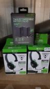 4 X Turtle Beach Xbox One Ear Force Recon Chat Headset & 1 X Venom Xbox One Twin Rechargeable
