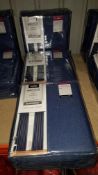 3 X Hidden Tab Top Plain Curtains Blue Blackout (Width 168cm Drop 182cm) RRP £35 Each 3 X Hidden Tab