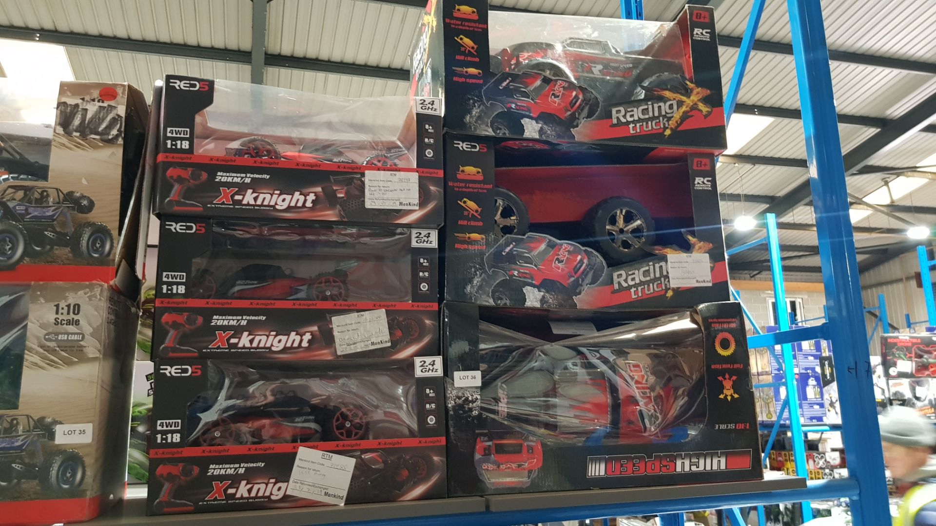 6 Items: 3 X Red5 X-Knight Extreme Speed RC Buggy & 3 X Red5 High speed RC Racing Truck 6 Items: 3 X