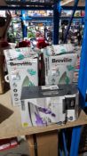 3 Items : 2 X Breville Easy Glide 2200W Steam Iron & 1 X Generic 2400W Iron (Contents New, Damaged 3