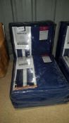 2 X Hidden Tab Top Plain Curtains Blue Blackout (Width 168cm Drop 182cm) RRP £35 Each 2 X Hidden Tab