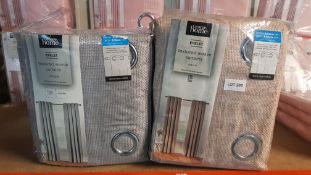 2 Items : 1 X Eyelet Textured Weave Curtains Natural RRP £52 (Width 228cm Drop 228cm) & 1 X Eyelet 2