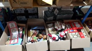 (R6C) Contents Of 4 Boxes : A Quantity Of Mixed Christmas Items To Include Christmas Cracker Packs,