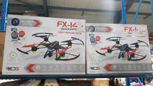(R9E) 2 X Red5 FX-145 Quadcopter FPV