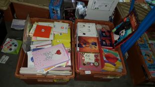 (R5B) Contents Of 2 Boxes : A Quantity Of Mixed Greeting / Cards To Include Birthday, Valentine & P