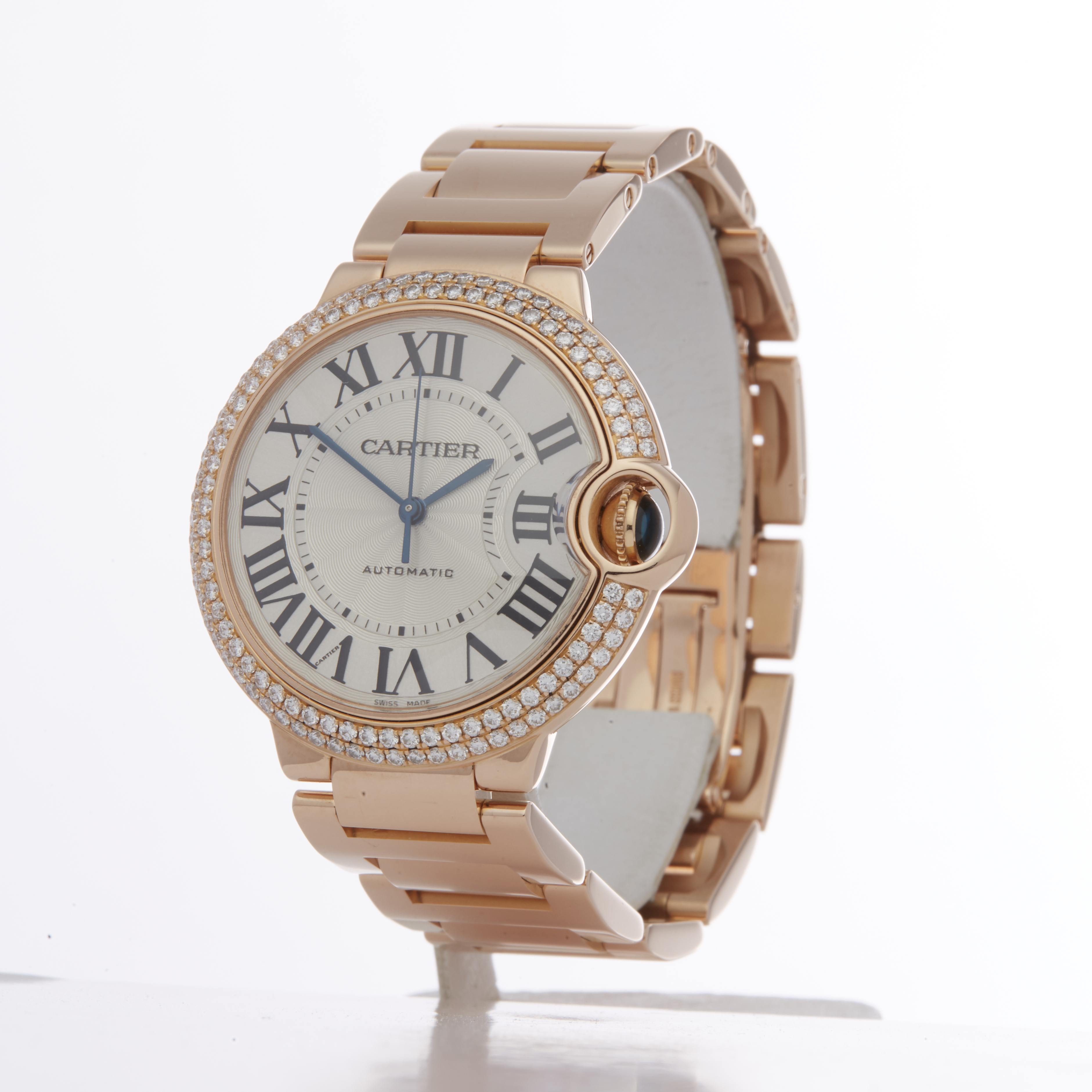Cartier Ballon Bleu 36 WJBB0005 or 3003 Ladies Rose Gold Diamond Watch