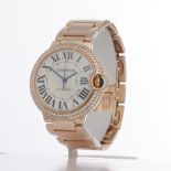Cartier Ballon Bleu 36 WJBB0005 or 3003 Ladies Rose Gold Diamond Watch