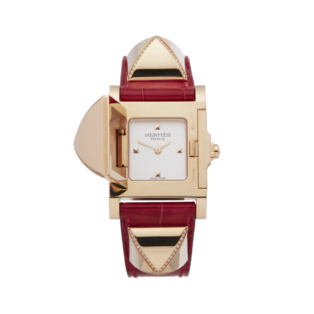 Hermes Medor W041283WW00 Ladies Rose Gold Diamond Watch - Image 2 of 10