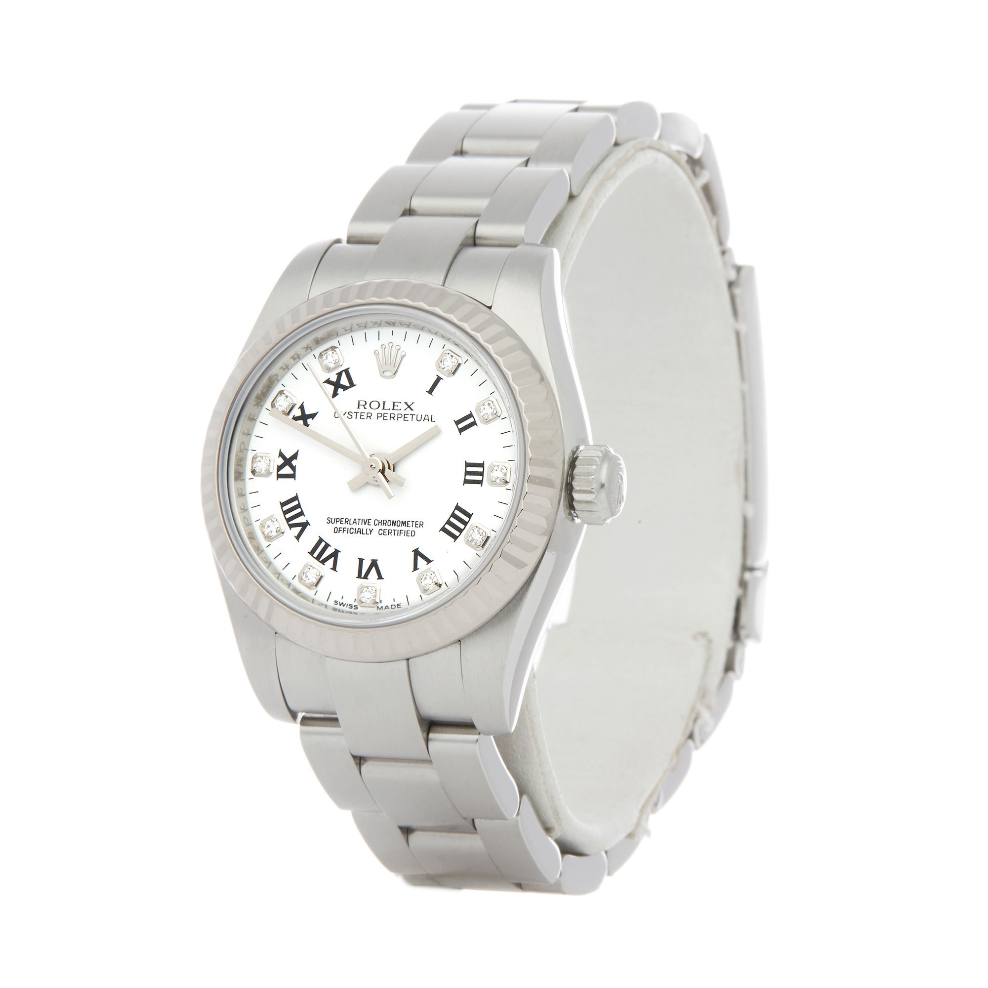 Rolex Oyster Perpetual 26 176234 Ladies Stainless Steel Diamond Watch