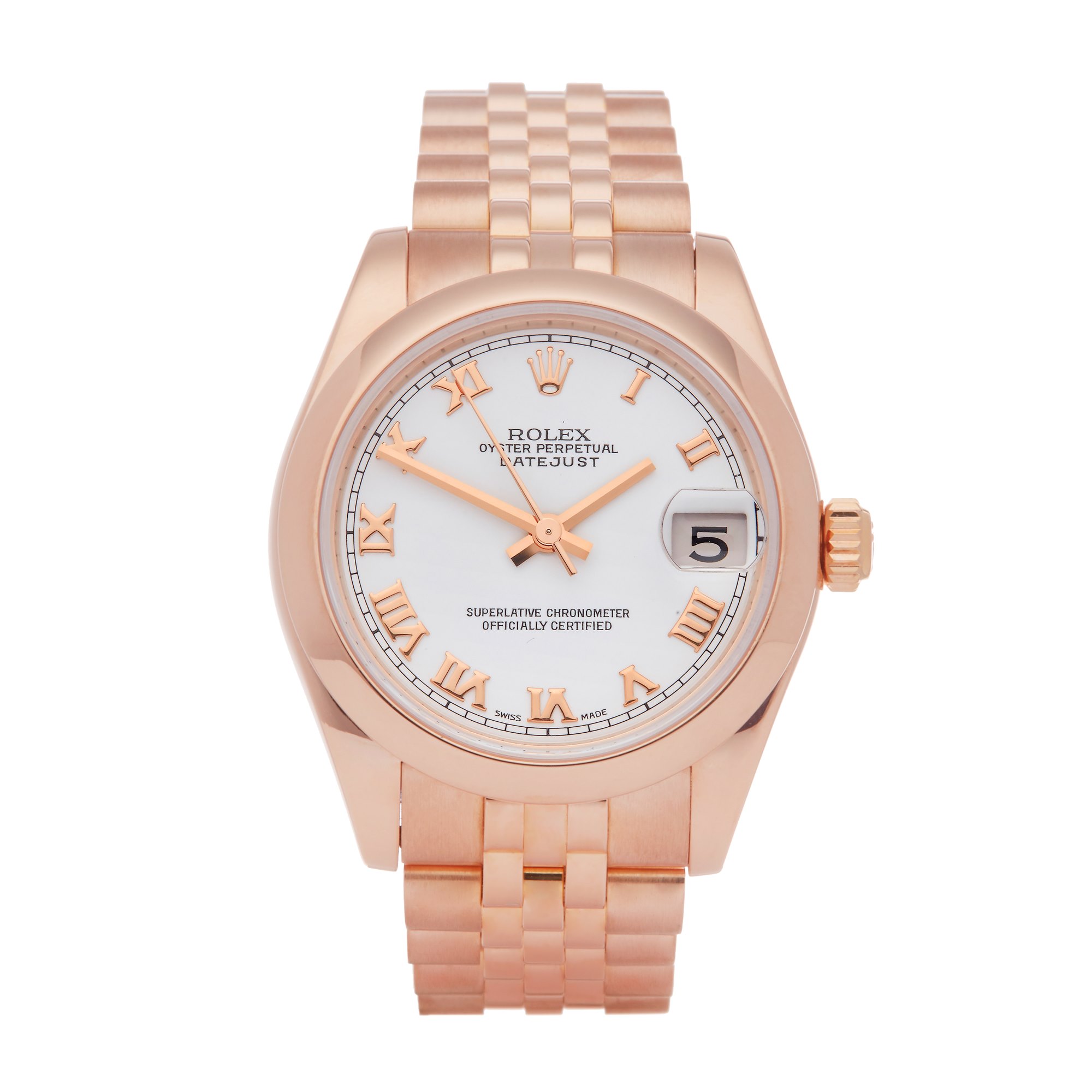 Rolex Datejust 31 178245 Ladies Rose Gold Watch - Image 2 of 8