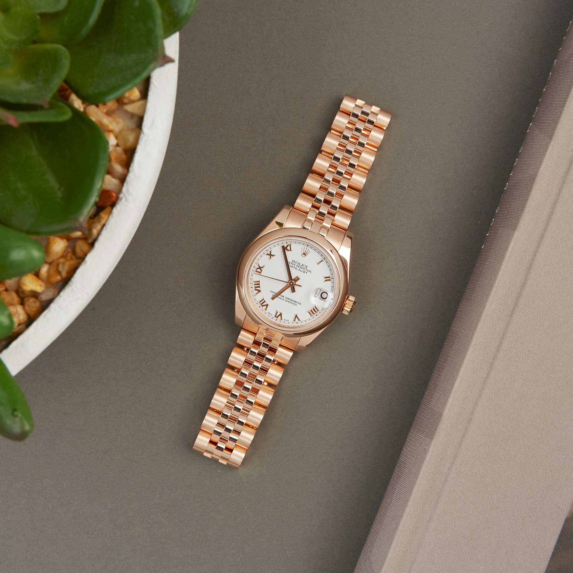 Rolex Datejust 31 178245 Ladies Rose Gold Watch - Image 8 of 8