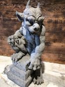 Large Gargoyle on a Pedestal Column