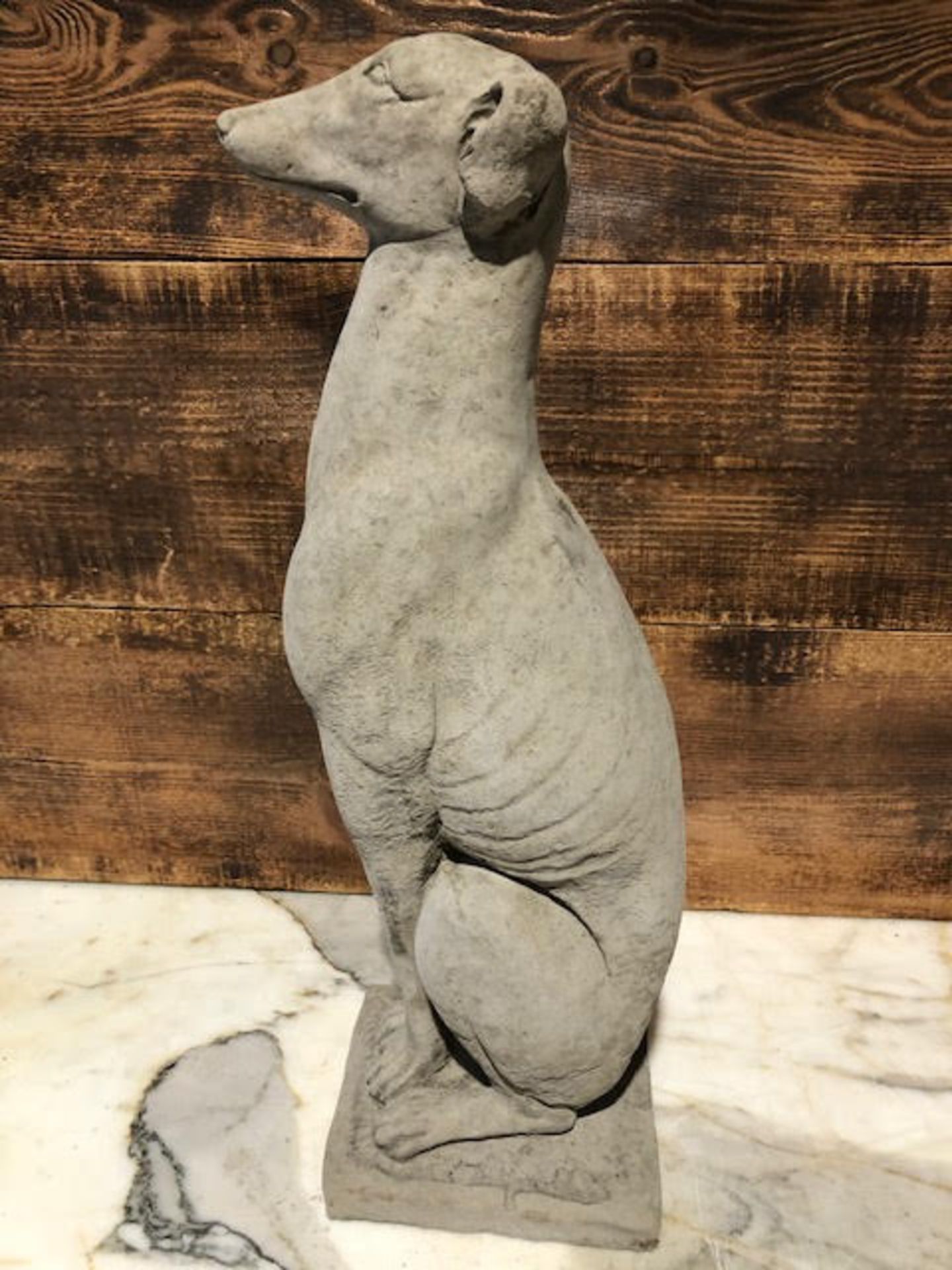Tall sitting Greyhound on Plinth - Image 3 of 3
