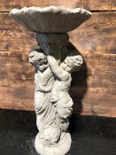 Large Cherub Bird Bath 2 piece