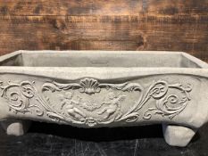 Large Rectangular Cherub Planter on Feet 3 piece