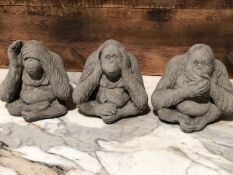 Set of 3 See No - Hear No - Speak No Evil Monkeys