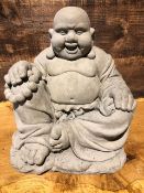 Fat n Happy Buddha rub his belly for good luck