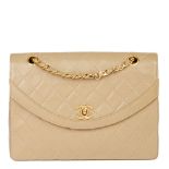 Chanel Dark Beige Quilted Lambskin Vintage Classic Single Flap Bag