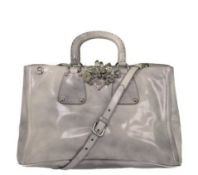 Prada - Crystal Embellished Vitello Shiny Leather Hand Bag