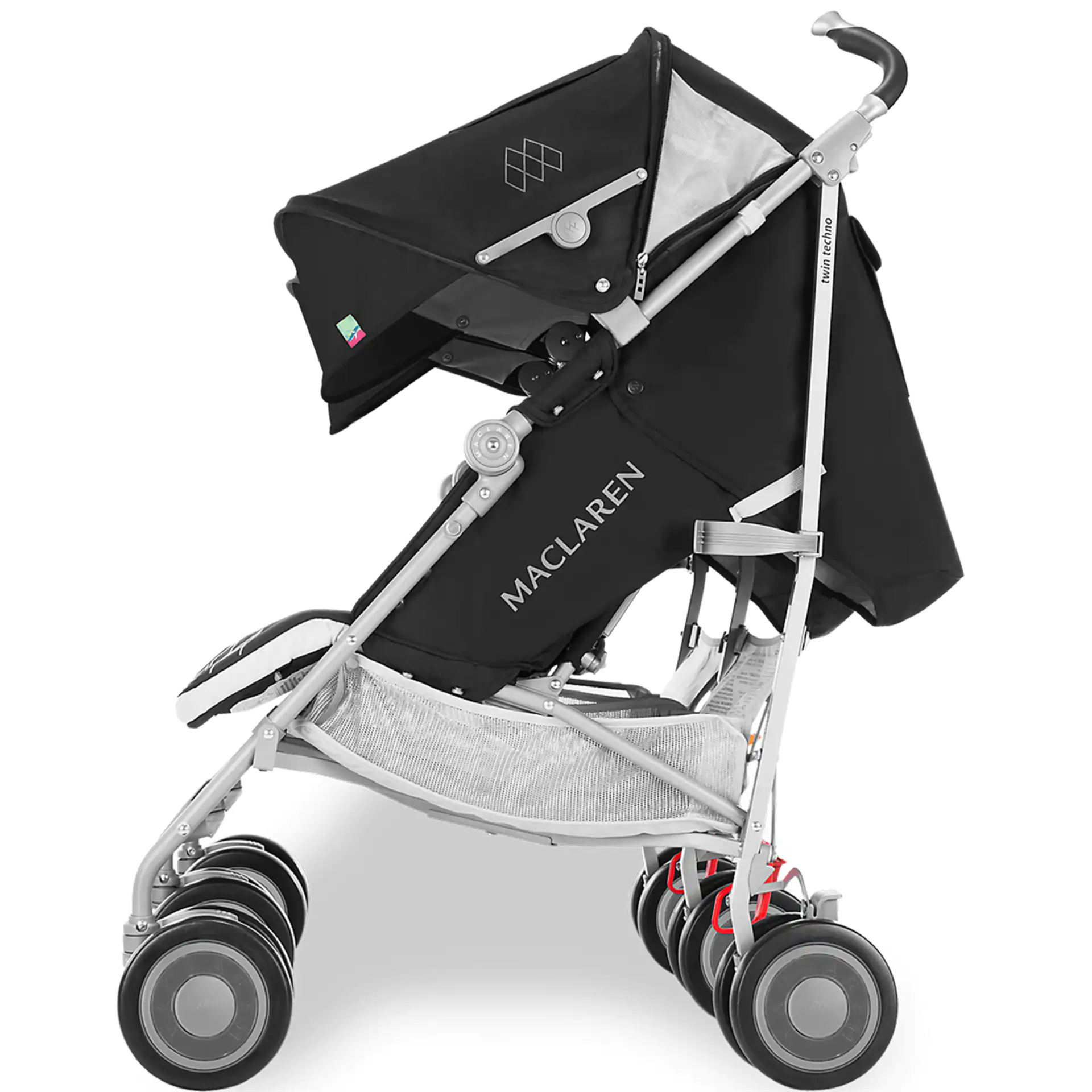 Maclaren Pushchair Twin Techno Black Built For Comfort/Performance for 2 RRP £299.99 - Image 6 of 8