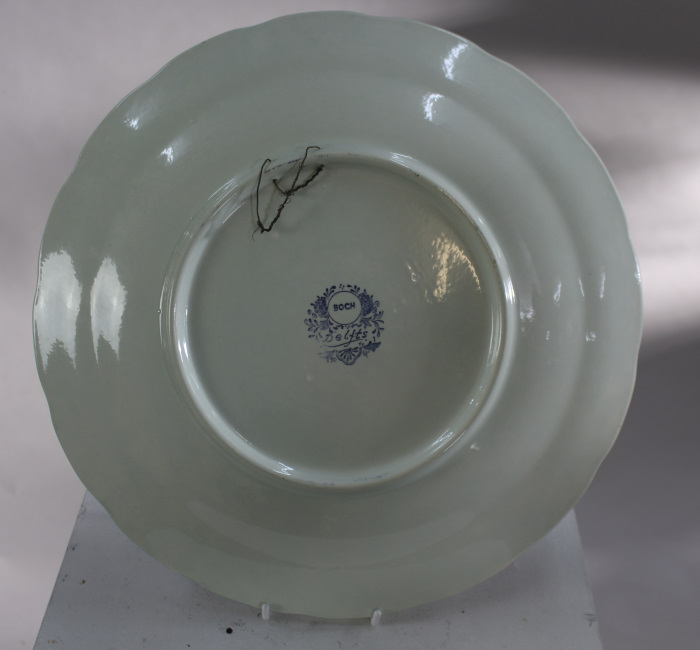 Large 20th c. Boch Delfts Blue & White Charger - Image 4 of 5