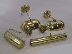 Set of 4 Gold Plated Picture Lights, including a Pair