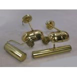 Set of 4 Gold Plated Picture Lights, including a Pair