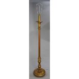 Gold Painted Vintage Carved Wood Standard Lamp