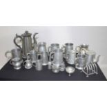 Collection of Antique & Vintage Pewter Tankards