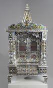 Large Decorative Enamelled Silver Indian Jewellery Box