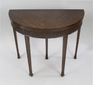 Georgian Style Solid Mahogany Demilune Side Table